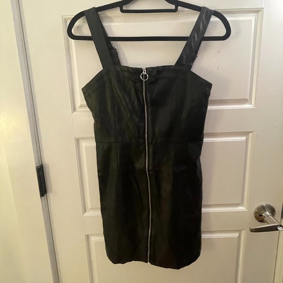 SOLD: NOT ON POSHMARK -  - Tree Fake Leather Black Zipper Dress - Picture 1 of 4